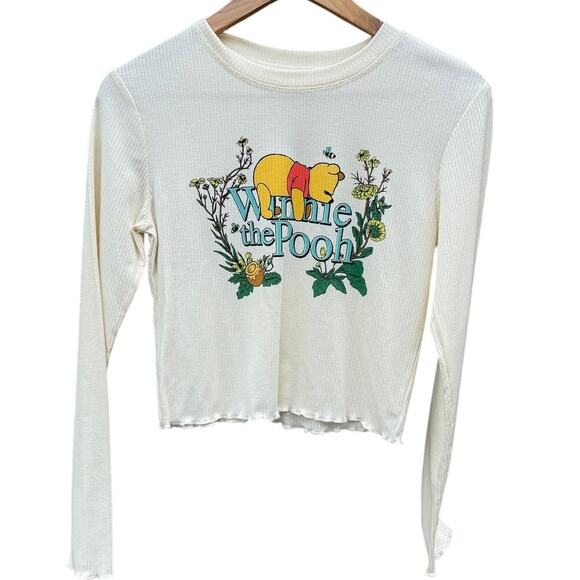 Disney Winnie the Pooh ribbed long sleeve shirt Size Womans Medium - Picture 1 of 4